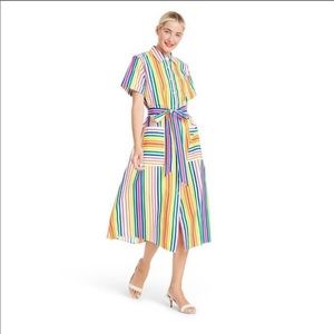 CHRISTOPHER JOHN ROGERS RAINBOW STRIPES DRESS SZ 6